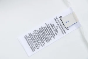 Burberry Large Equestrian Knight Logo Embroidered Washed Cotton T-Shirt White Wash label