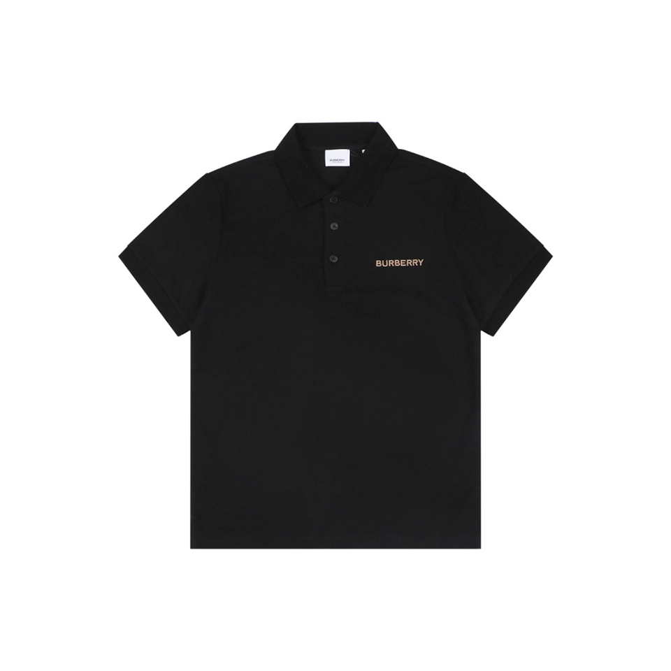 Burberry Logo Embroidered Cotton Polo T-Shirt Front view