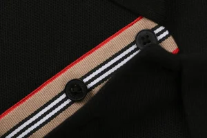 Burberry Logo Embroidered Cotton Polo T-Shirt Button