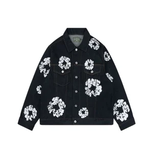 Denim Tears Cotton Wreath Selvedge Denim Jacket Black Front view