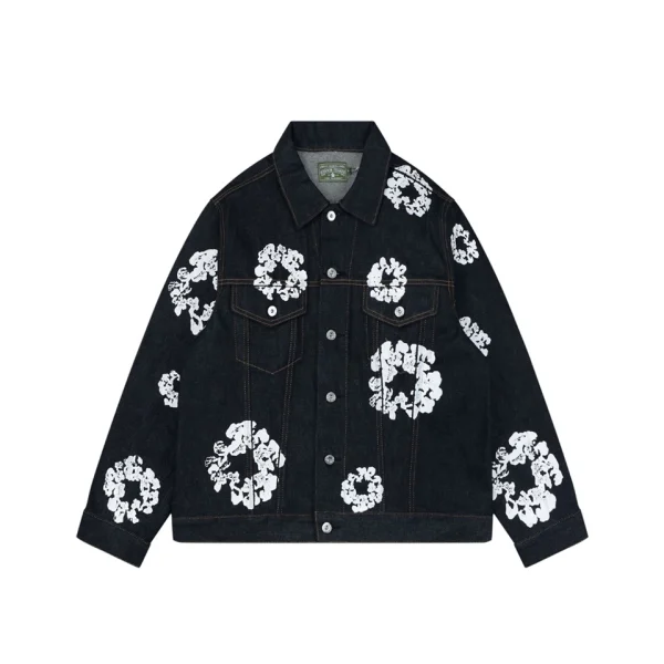 Denim Tears Cotton Wreath Selvedge Denim Jacket Black Front view