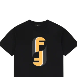 Fendi FF Logo Graphic T-Shirt Black