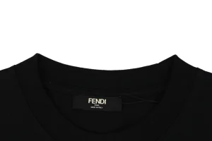Fendi FF Logo Graphic T-Shirt Black Collar