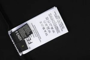 Fendi Monogram Dog Embroidered T-Shirt Black Wash label