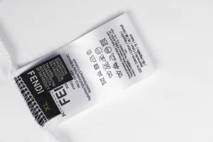 Fendi Monogram Dog Embroidered T-Shirt White Wash label