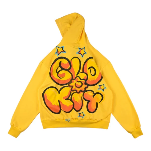 Glo Gang Yellow Graffiti “Old Way” Graphic Hoodie Back view
