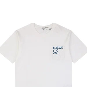 Loewe Anagram Pocket Embroidered T-Shirt White