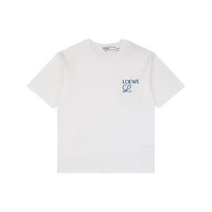 Loewe Anagram Pocket Embroidered T-Shirt White Front view