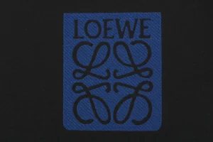 Loewe Blue Pocket Anagram Logo Embroidered Cotton T-Shirt Black Front Pocket