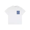 Loe Blue Pocket Anagram Logo Embroidered Cotton T-Shirt (White/Black)