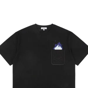 Loewe Calcifer Embroidered Pocket T-Shirt Black