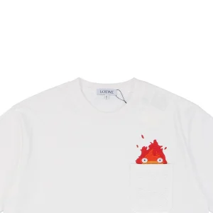 Loewe Calcifer Embroidered Pocket T-Shirt White