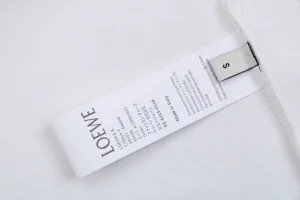 Loewe Heart Detail Anagram Logo Embroidered Cotton T-Shirt White Wash label