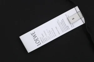 Loewe Plush Anagram Logo Embroidered Cotton T-Shirt Black Wash label