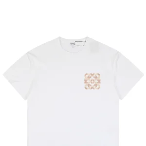 Loewe Plush Anagram Logo Embroidered Cotton T-Shirt White