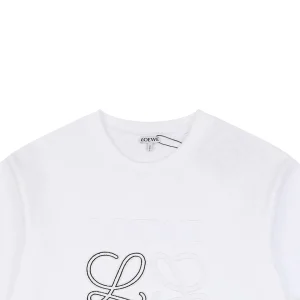 Loewe Two-Tone Layered Anagram Embroidered T-Shirt White