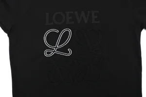 Loewe Two-Tone Layered Anagram Embroidered T-Shirt Black