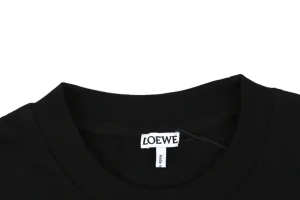 Loewe Two-Tone Layered Anagram Embroidered T-Shirt Black Collar