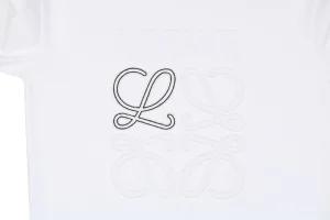 Loewe Two-Tone Layered Anagram Embroidered T-Shirt White