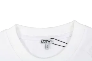 Loewe Two-Tone Layered Anagram Embroidered T-Shirt White Collar