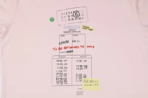 Maison Margiela Graphic Layered Print T-Shirt Pink Front Print