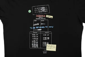 Maison Margiela Graphic Layered Print T-Shirt Black Front Print