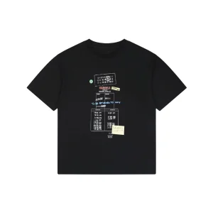 Maison Margiela Graphic Layered Print T-Shirt Black Front view