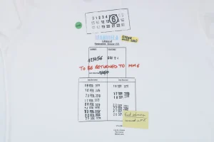 Maison Margiela Graphic Layered Print T-Shirt White Front Print