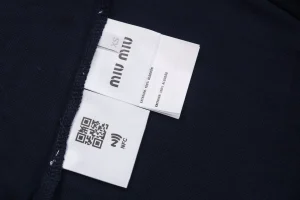 Miu Miu Logo Embroidered Cotton Polo Shirt Wash label