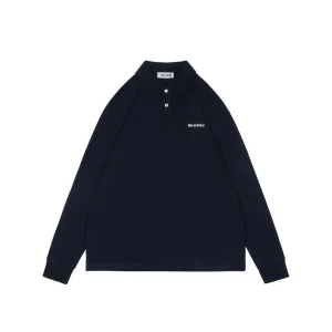Miu Miu Logo Embroidered Cotton Polo Shirt Front view