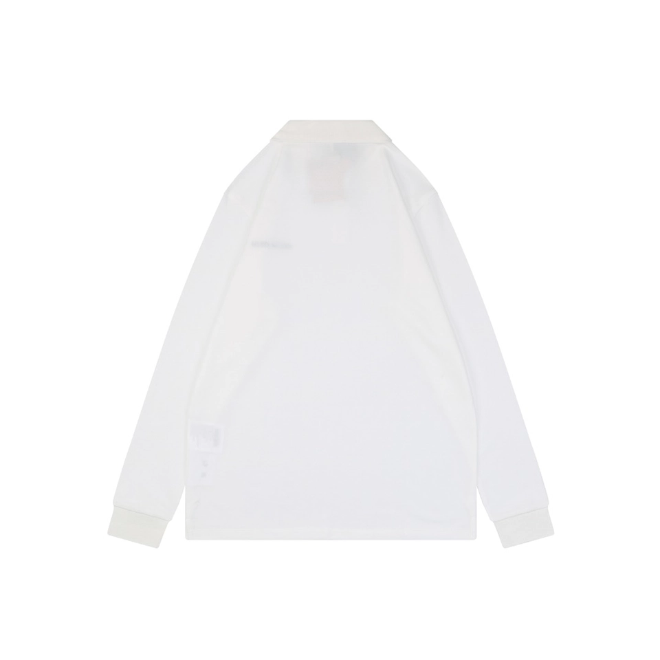 Miu Miu Logo Embroidered Cotton Polo Shirt White Back view