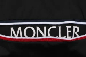 Moncler Logo Patch Nylon Stand Collar Jacket Black Brand