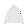Mxxcler Logo Patch Nylon Stand Collar Jacket (White/Black)