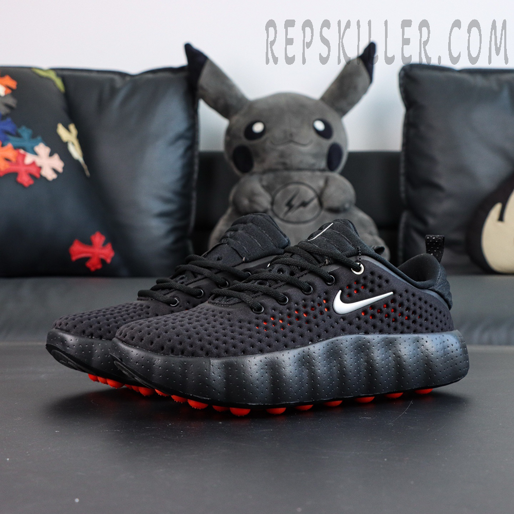 Nike Mind 002 “Black Hyper Crimson” full look with black base and red accents