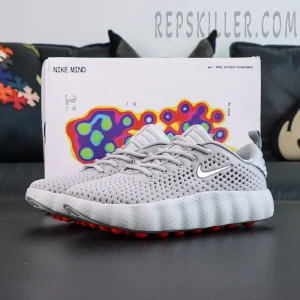 Nike Mind 002 “Light Smoke Grey” full view combining minimal style and tech aesthetic