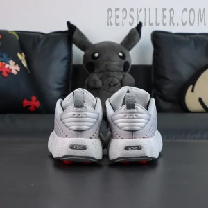 Nike Mind 002 “Light Smoke Grey” heel detail with layered design and pull tab