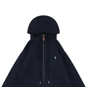 Ralph Lauren Corduroy Embroidered Pony Logo Hooded Jacket Navy