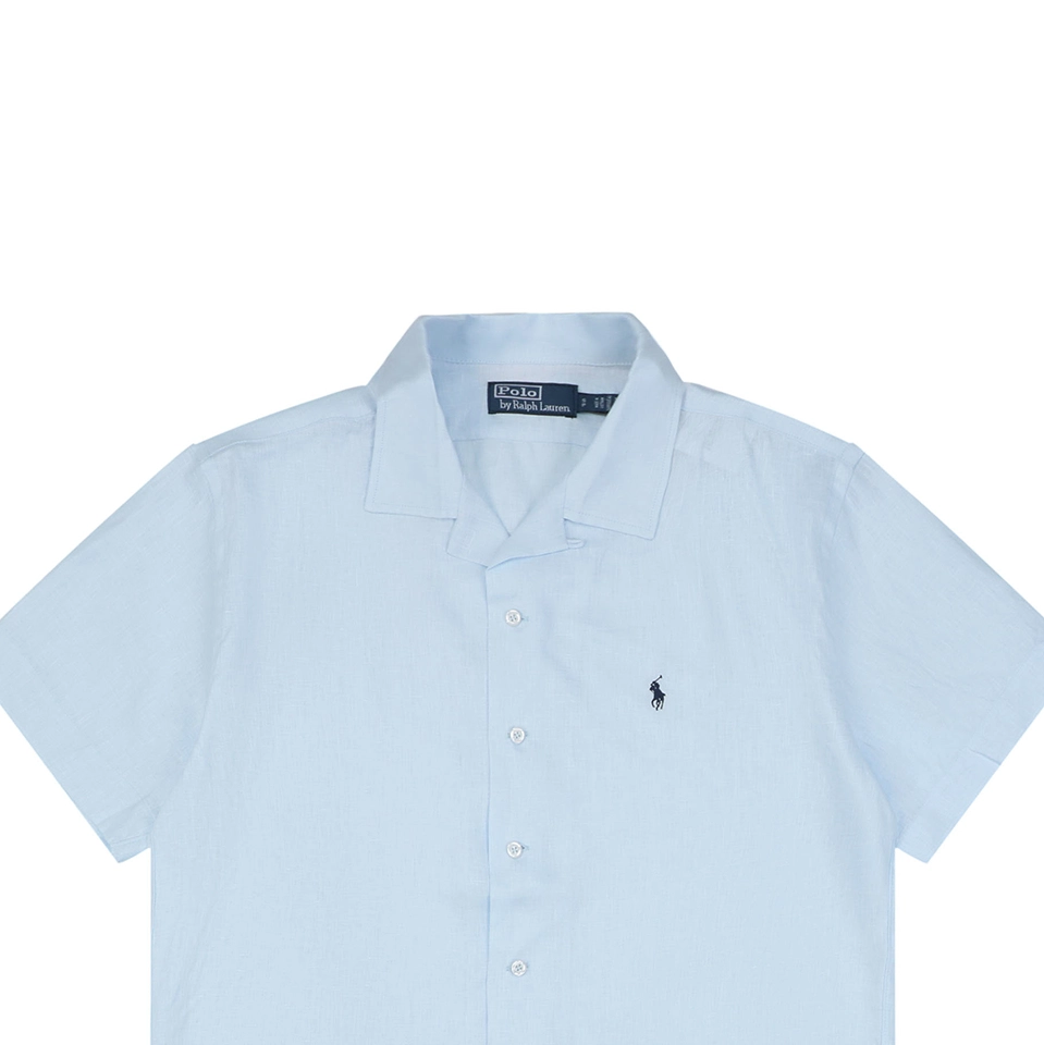 Ralph Lauren Linen Pony Logo T-Shirt Blue