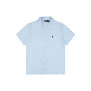 Ralph Lauren Linen Pony Logo T-Shirt Blue Front view