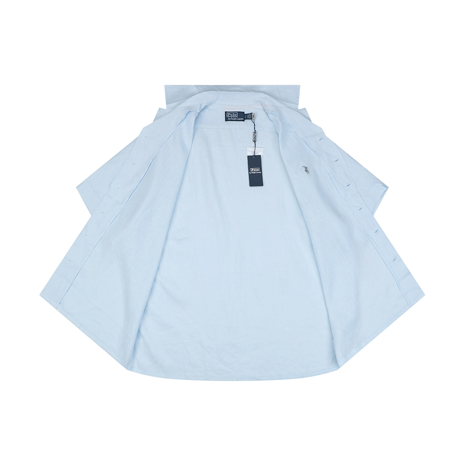 Ralph Lauren Linen Pony Logo T-Shirt Blue Lining