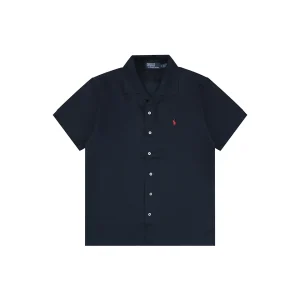 Ralph Lauren Linen Pony Logo T-Shirt Navy Front view