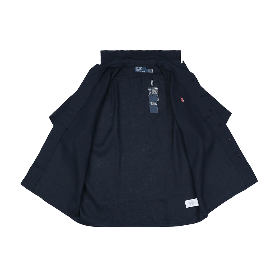 Ralph Lauren Linen Pony Logo T-Shirt Navy Lining