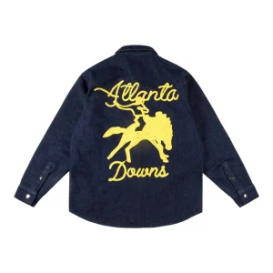 Sp5der Atlanta Downs Embroidered Dark Denim Jacket Back view