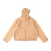 Sp5der Beige Sherpa Fleece Zip Hoodie