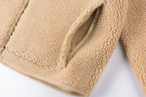 Sp5der Beige Sherpa Fleece Zip Hoodie9