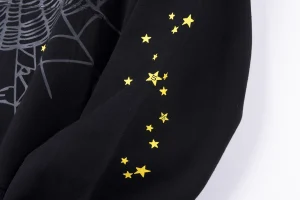 Sp5der Black Atlanta Web Star Graphic Hoodie10