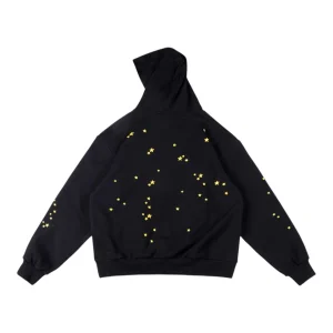 Sp5der Black Atlanta Web Star Graphic Hoodie Back view