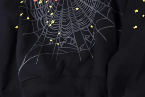 Sp5der Black Atlanta Web Star Graphic Hoodie6
