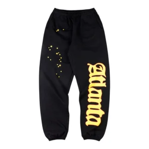 Sp5der Black Flame Logo Graphic Sweatpants Front view