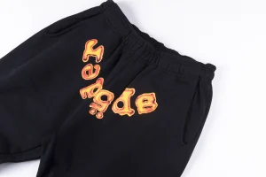 Sp5der Black Flame Logo Sweatpants1